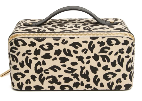 Alice Wheeler Leopard Large Train Case