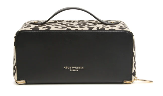 Alice Wheeler Leopard Large Train Case
