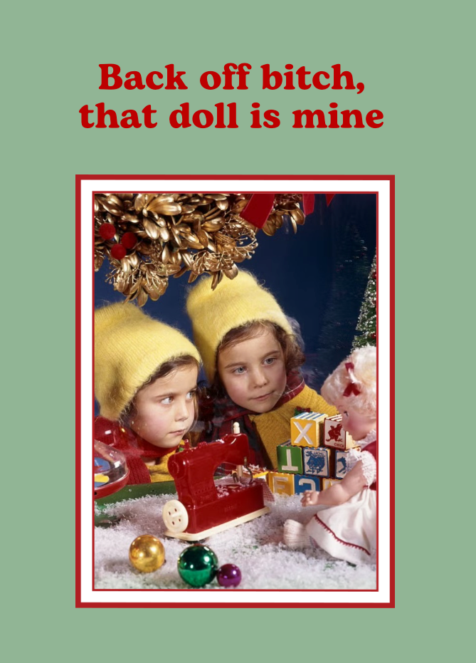 Christmas Chutney Bitch Doll Christmas Card