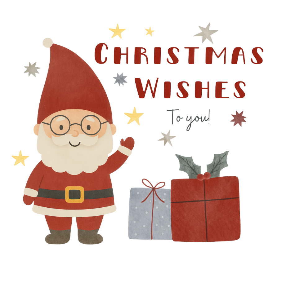 Holly Jolly Santa Wishes Christmas Card