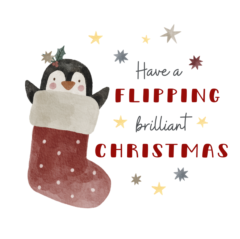 Holly Jolly Flipping Brilliant Christmas Card