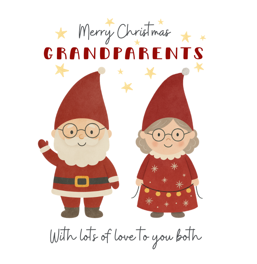 Holly Jolly Grandparents Christmas Card