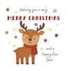 Holly Jolly Merry Christmas Deer Card