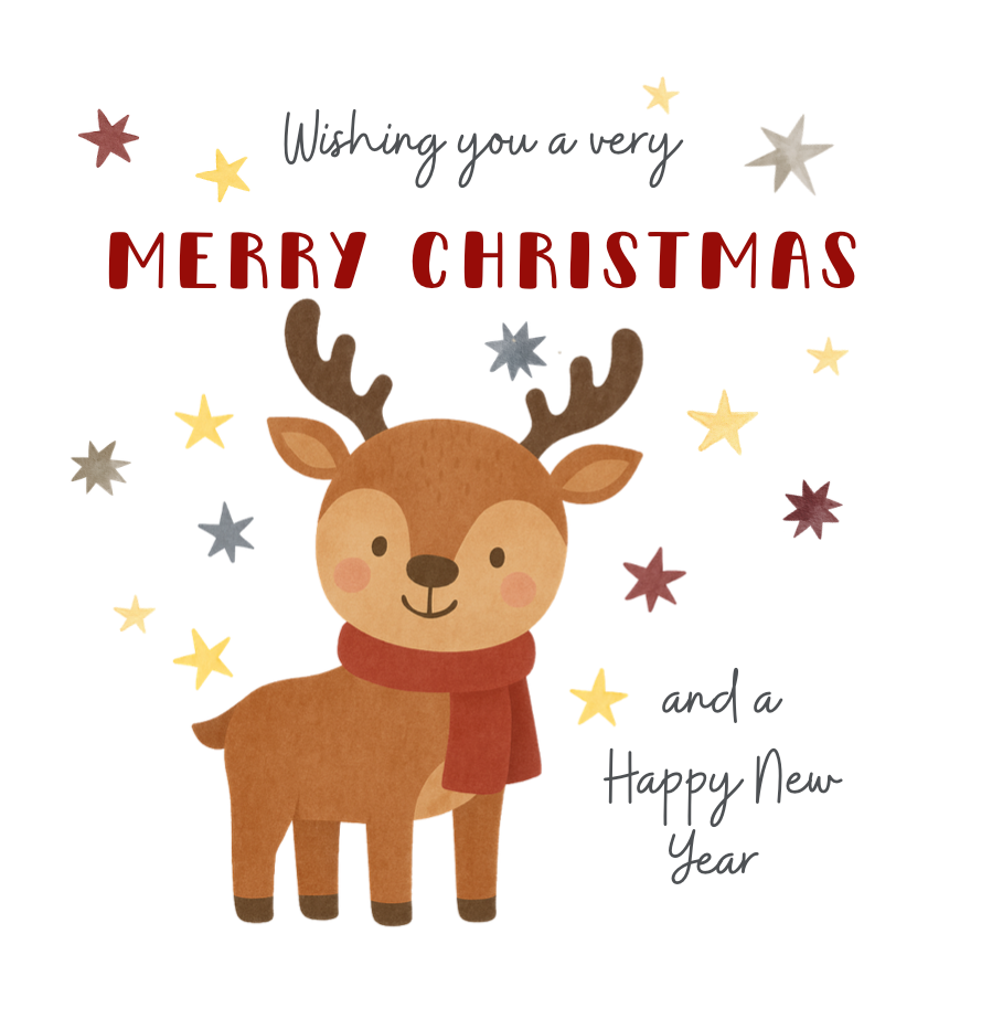 Holly Jolly Merry Christmas Deer Card