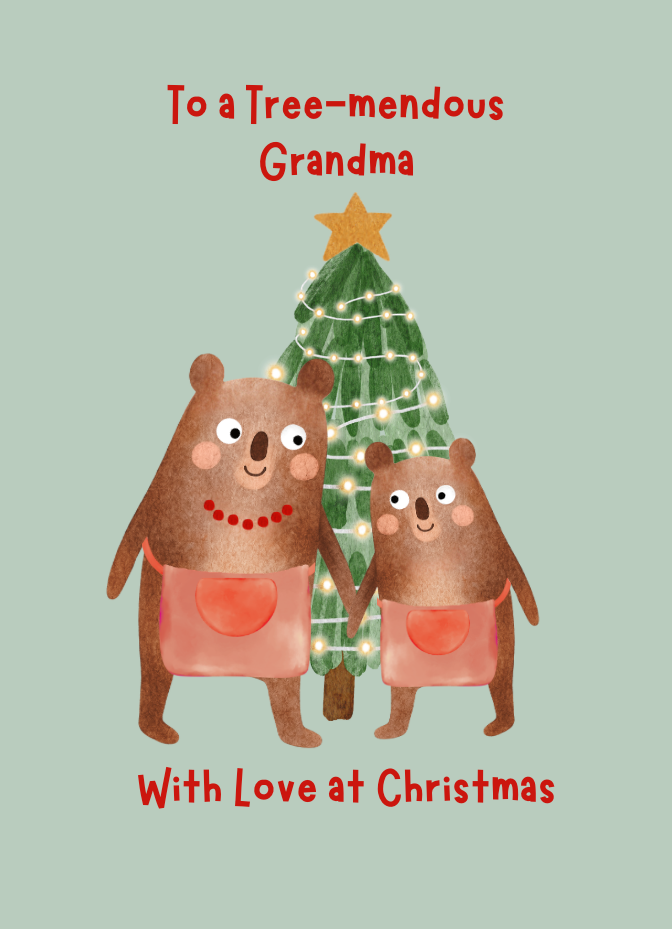 Petimo Treemendous Grandma Christmas Card