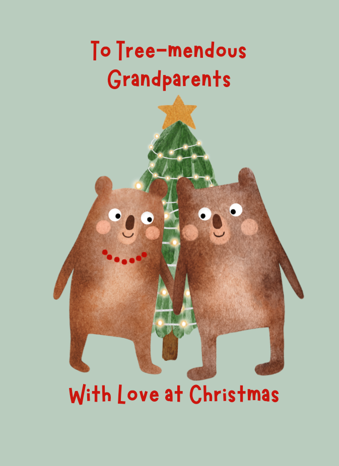 Petimo Treemendous Grandparents Christmas Card