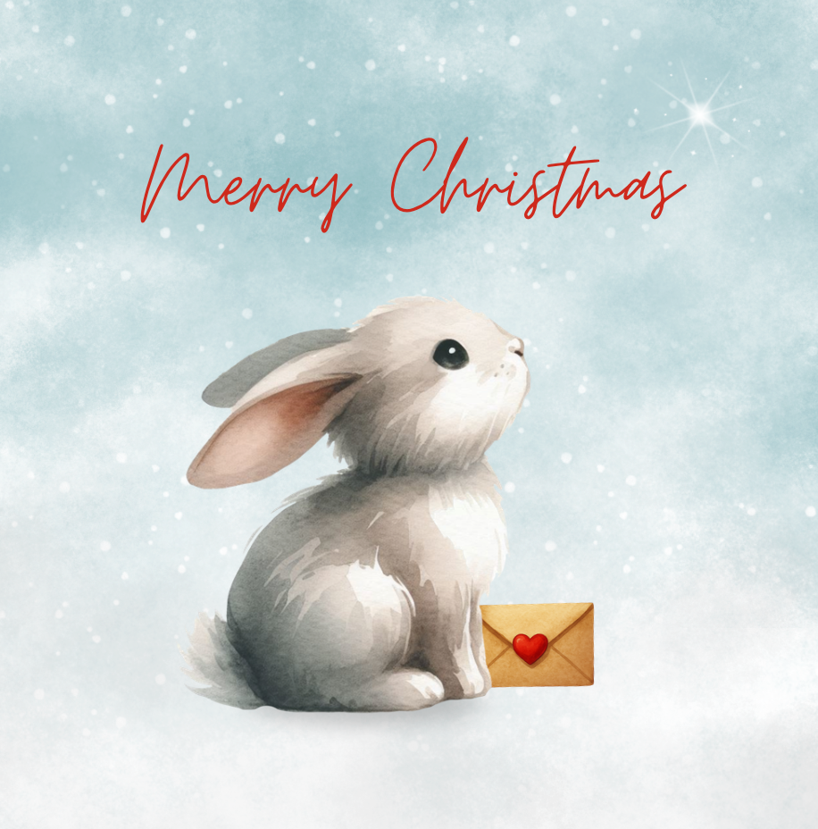 Write Christmas Bunny Card
