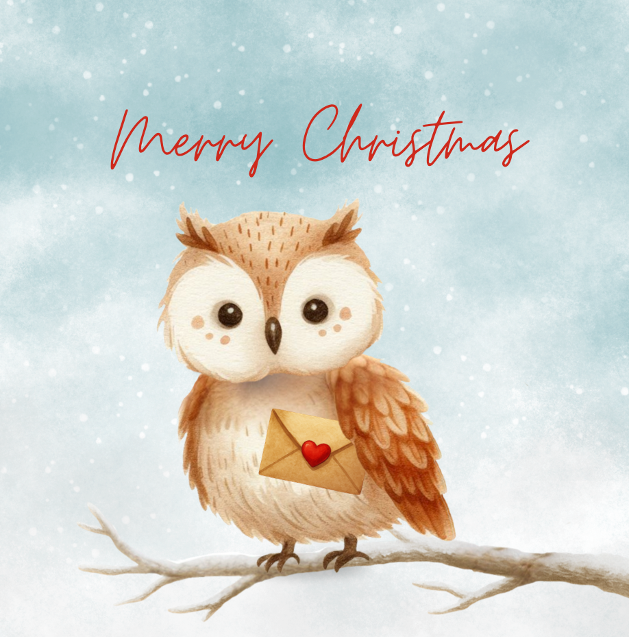 Write Christmas Owl Card