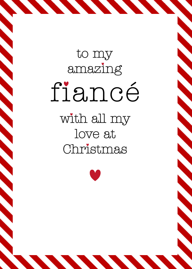 Petimo Type & Stripe Fiancé Christmas Card