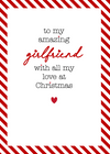 Petimo Type & Stripe Girlfriend Christmas Card