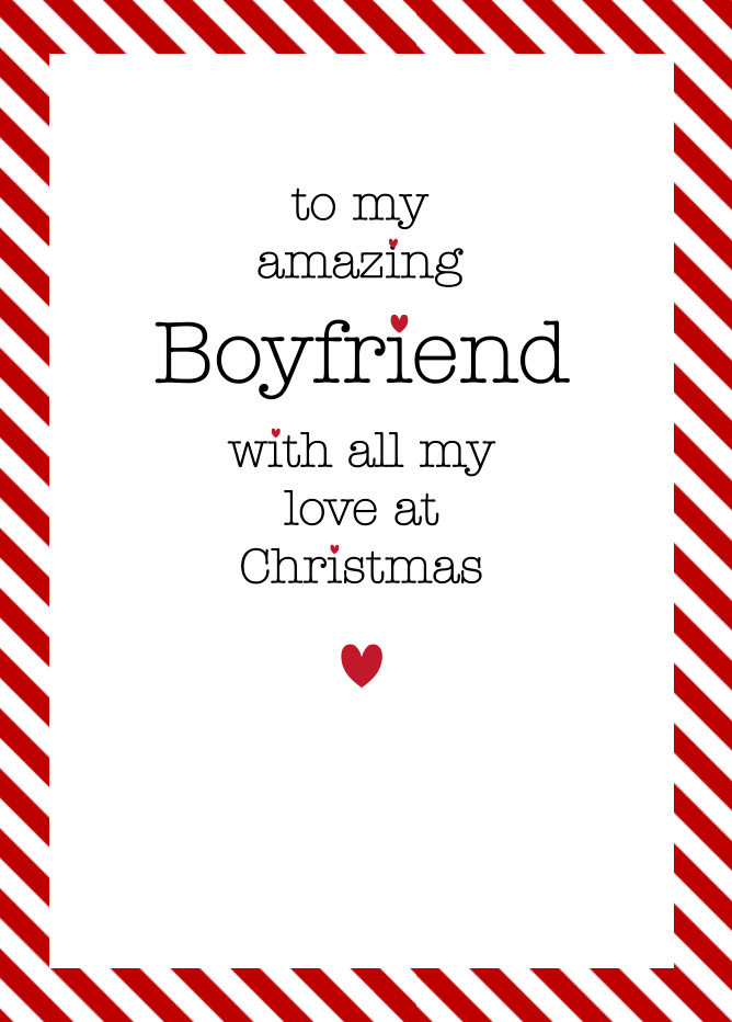 Petimo Type & Stripe Boyfriend Christmas Card