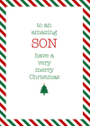 Petimo Type & Stripe Son Christmas Card