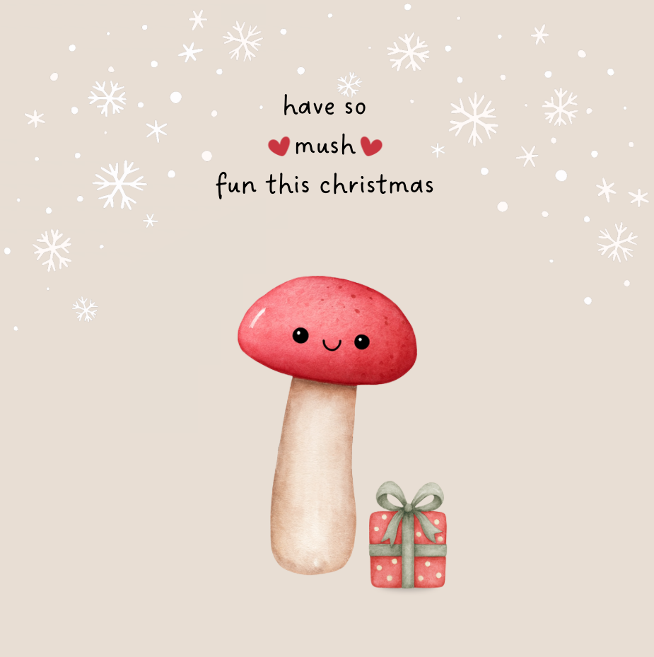 Woodland Have Mush Fun Christmas Card