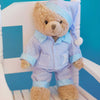 Powell Craft teddy bear with blue stripe pyjamas and night cap