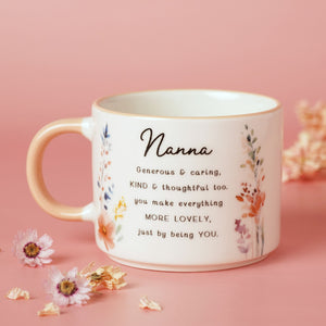 the cottage garden peach mug - nanna - More Than Just a Gift | Narborough Hall