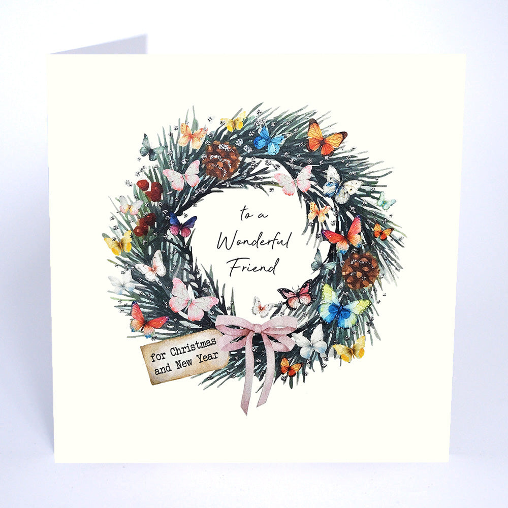 Five Dollar Shake To A Wonderful Friend (Wreath) Christmas Card