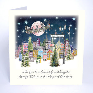 Five Dollar Shake With Love To A Wonderful Granddaughter Always Believe In The Magic Of Christmas (Town) Christmas Card