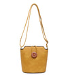 Button Design Bucket Handbag - Mustard