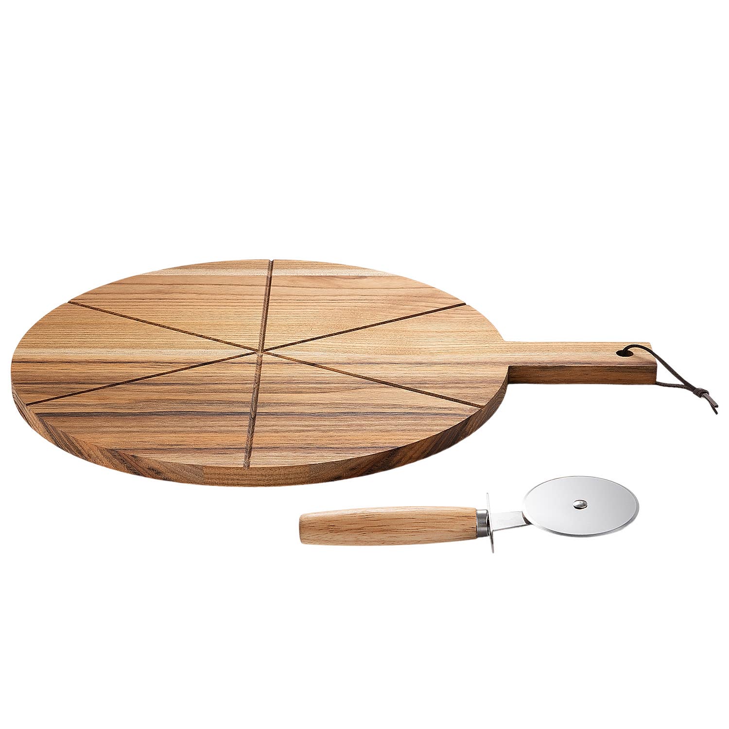 Daniel James - Acacia Wood Pizza Board & Cutter Set