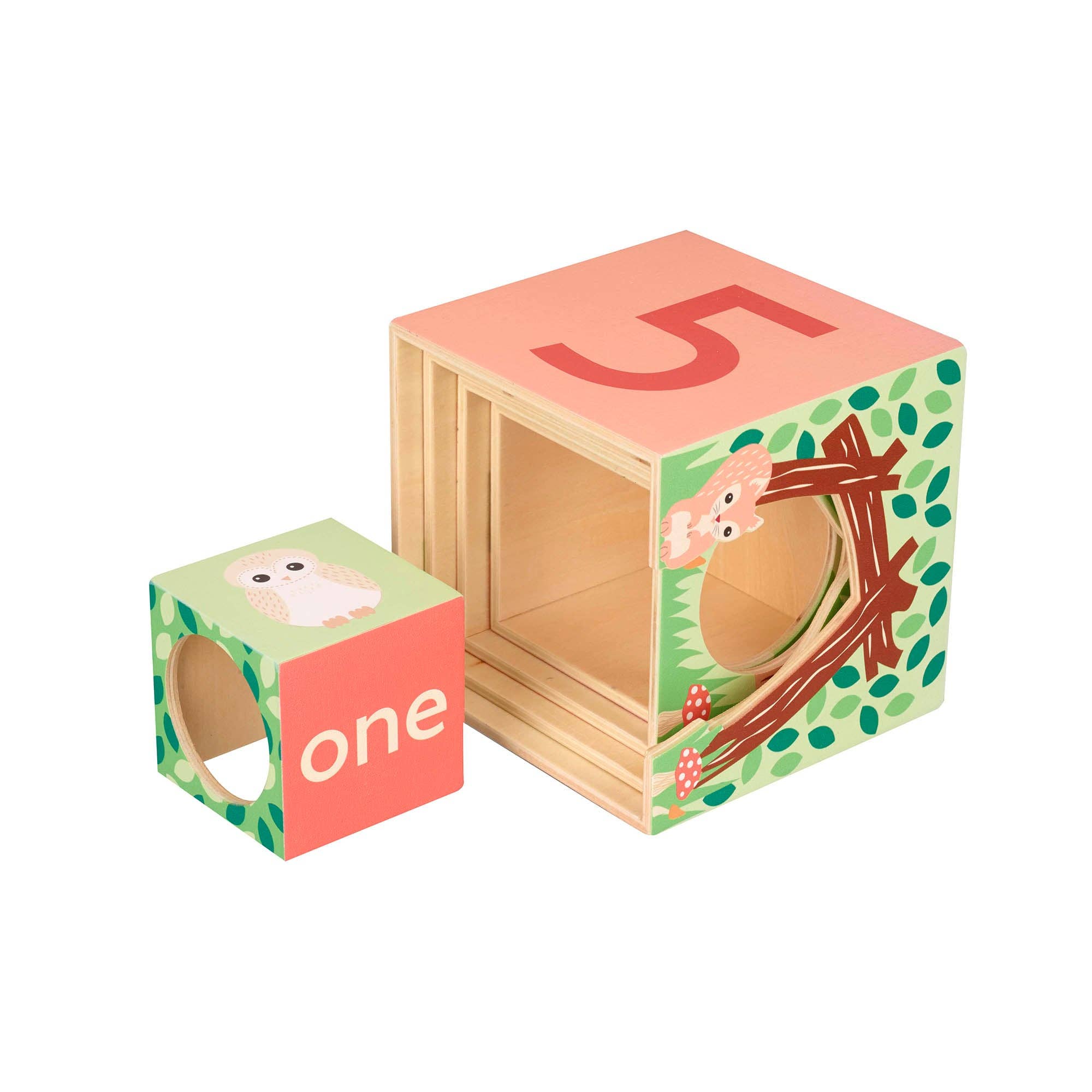 Orange Tree Toys - Woodland Wooden Stacking Cubes