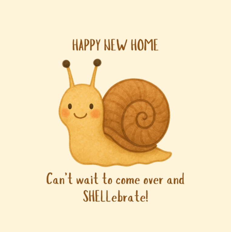 Petimo - Whisker & Wink New Home Let's Shellebrate Cute Snail Card