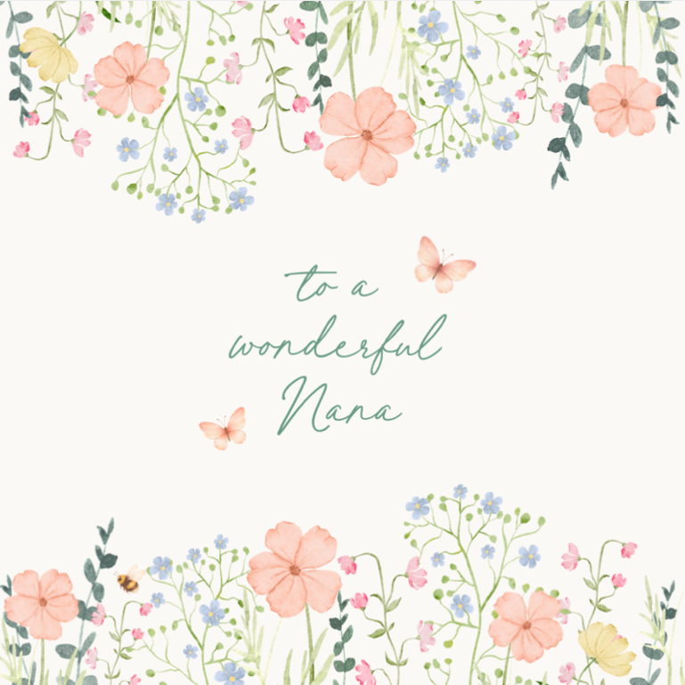 Petimo - Wild Garden Floral Border Wonderful Nana Card