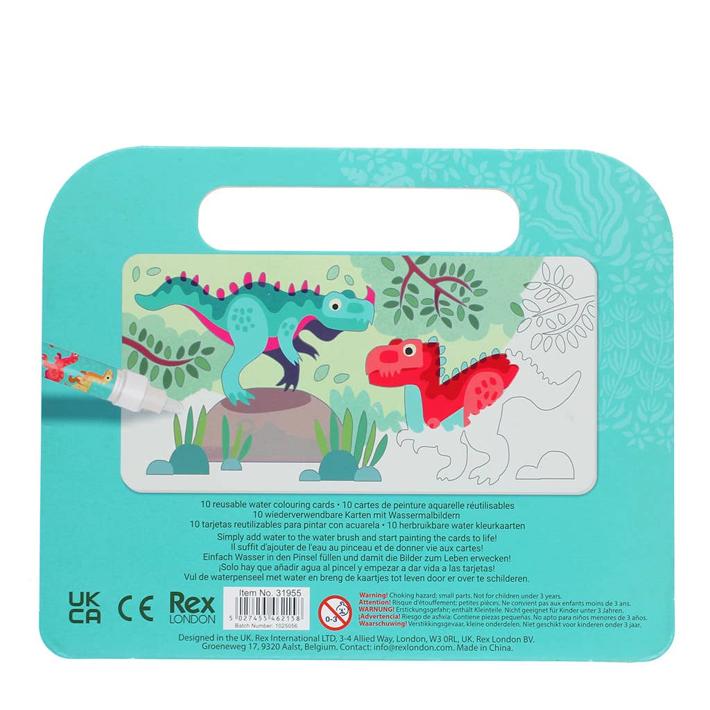 Magic water colouring cards - Baby Dinos