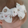 Ziggle Baby - Hedgehog Top Bow Turban Headband: White