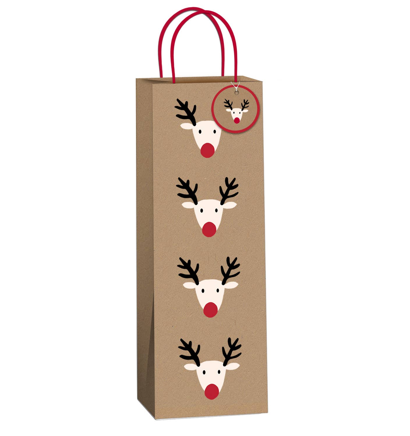 The Unique Paper Company - Eco-friendly Festive Friends Christmas FSC™ kraft Gift Bags: Medium