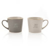 Amore Set Of 2 Grey & White Mugs - 50th Anniversary