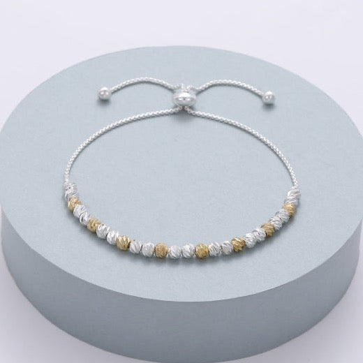 Silver And Gold Bead Bracelet