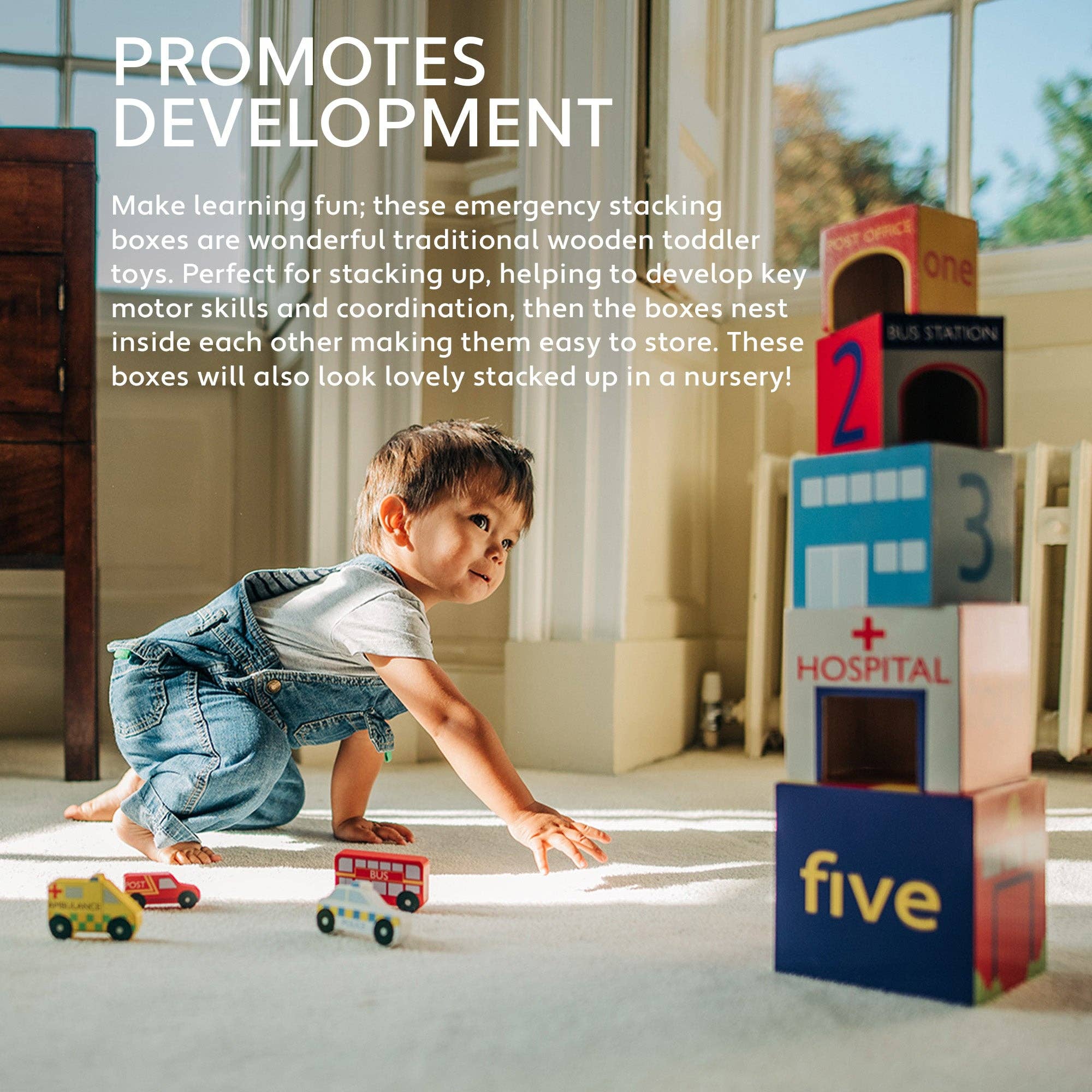 Orange Tree Toys - Emergency Services Wooden Stacking Cubes