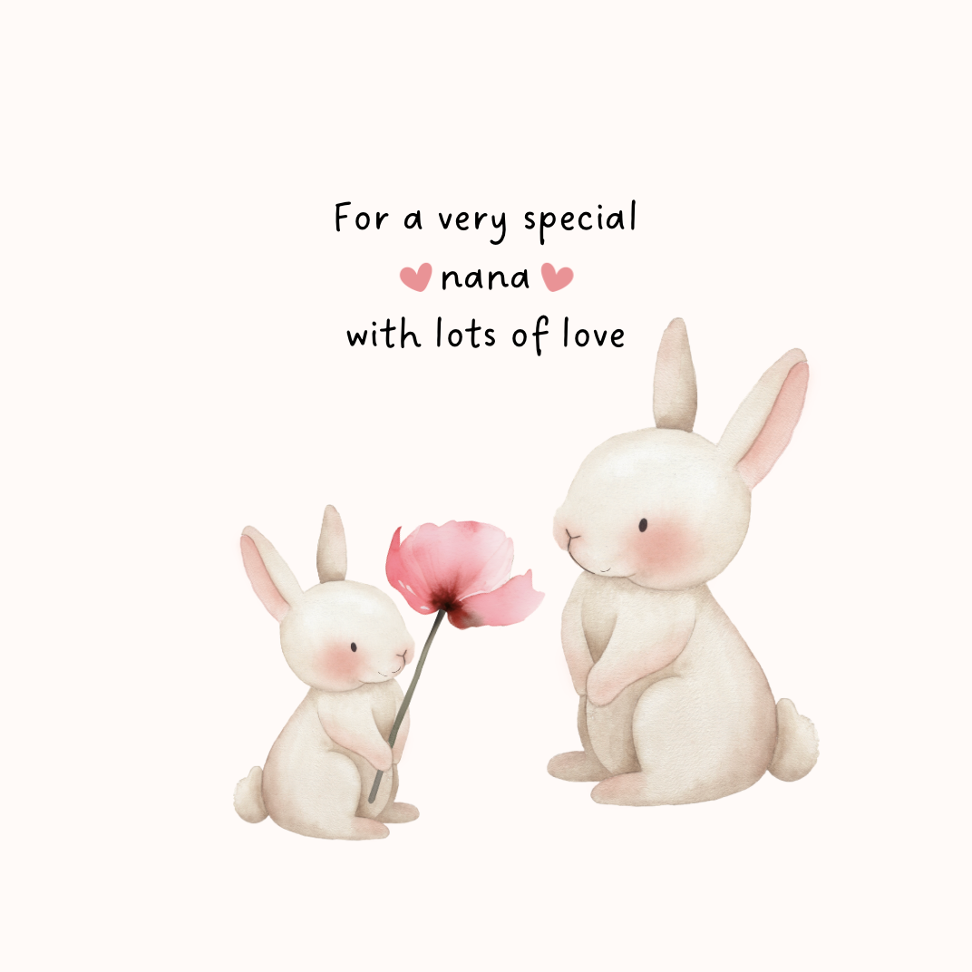Petimo - Very Special Nana Cute Woodland Bunnies Card