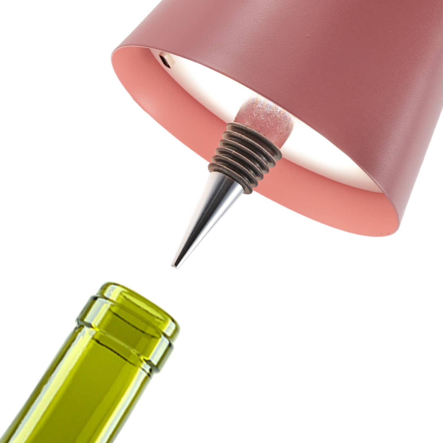 Cordless LED Table Lamp with Bottle Stopper: Cream