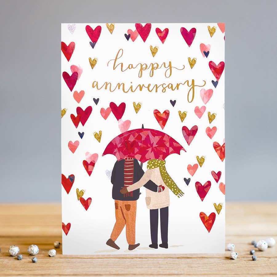 Louise Tiler - Happy Anniversary Hearts  Card