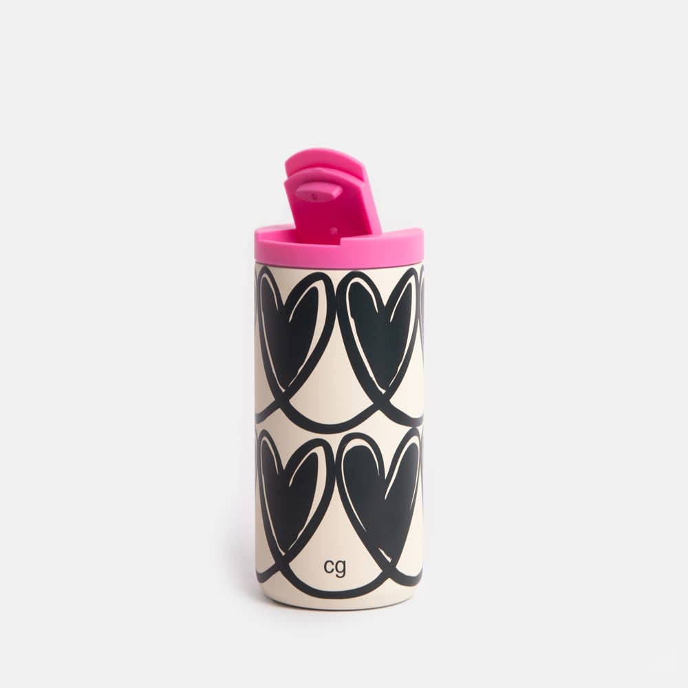 Caroline Gardner - Mono Linked Hearts Insulated Coffee Cup