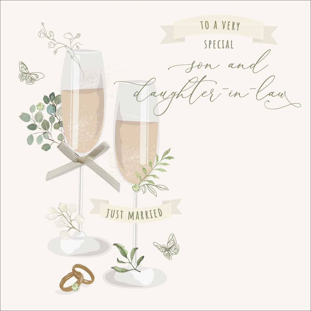 Besotted - Daughter and Son-in-law Wedding Day Card