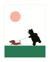 ART FILE- dachshund and bear card