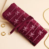 Embroidered Velvet Jewellery Roll