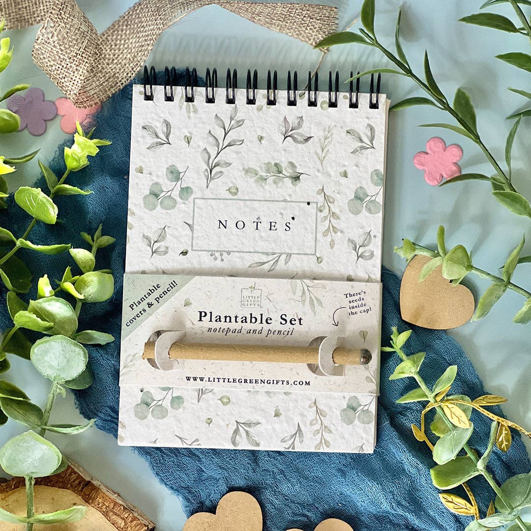 Little Green Gifts - A6 Notepad & Pencil Set - Choice Of Designs (TU-6): 003 - Blushing Blooms - More Than Just a Gift | Narborough Hall