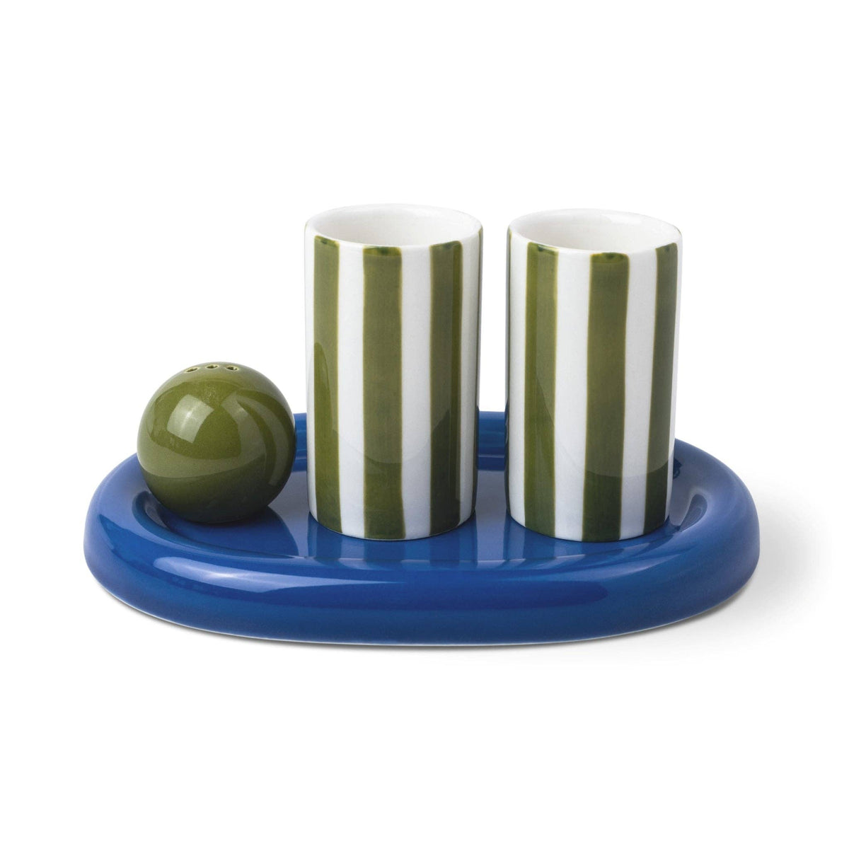 Designworks Collective - The Lily Mae Ceramic Tequila Shot Glass Set - Cobalt + Olive