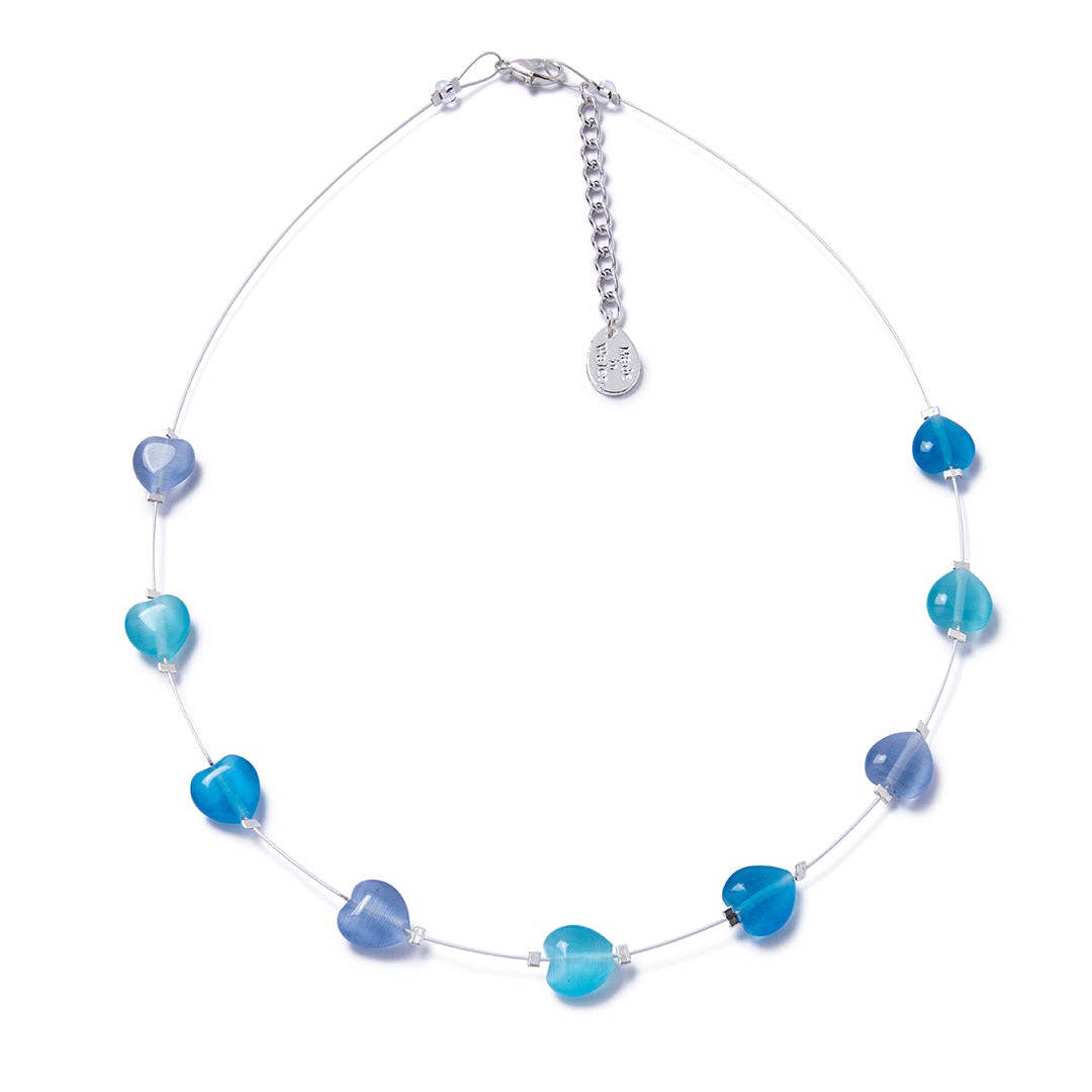 Carrie Elspeth Jewellery - Hearts Necklace: Ocean / Spaced