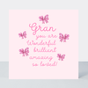 Petimo - Gran You Are Wonderful Pink Striped Bows Card