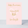 Petimo - Wife Anniversary Wonderful You Pink Gold Foil Card