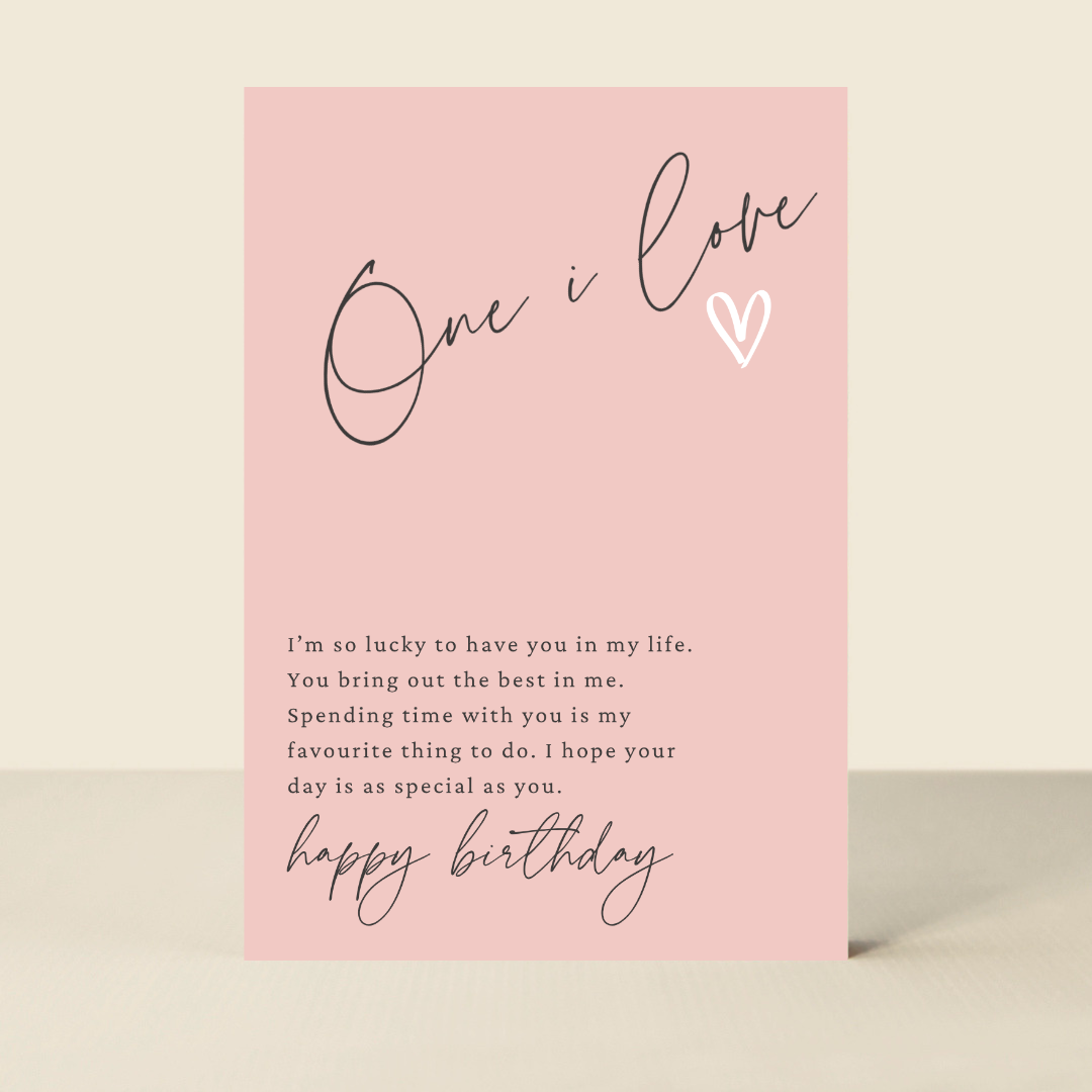 Petimo - Little Notes Pink One I Love Sentimental Card