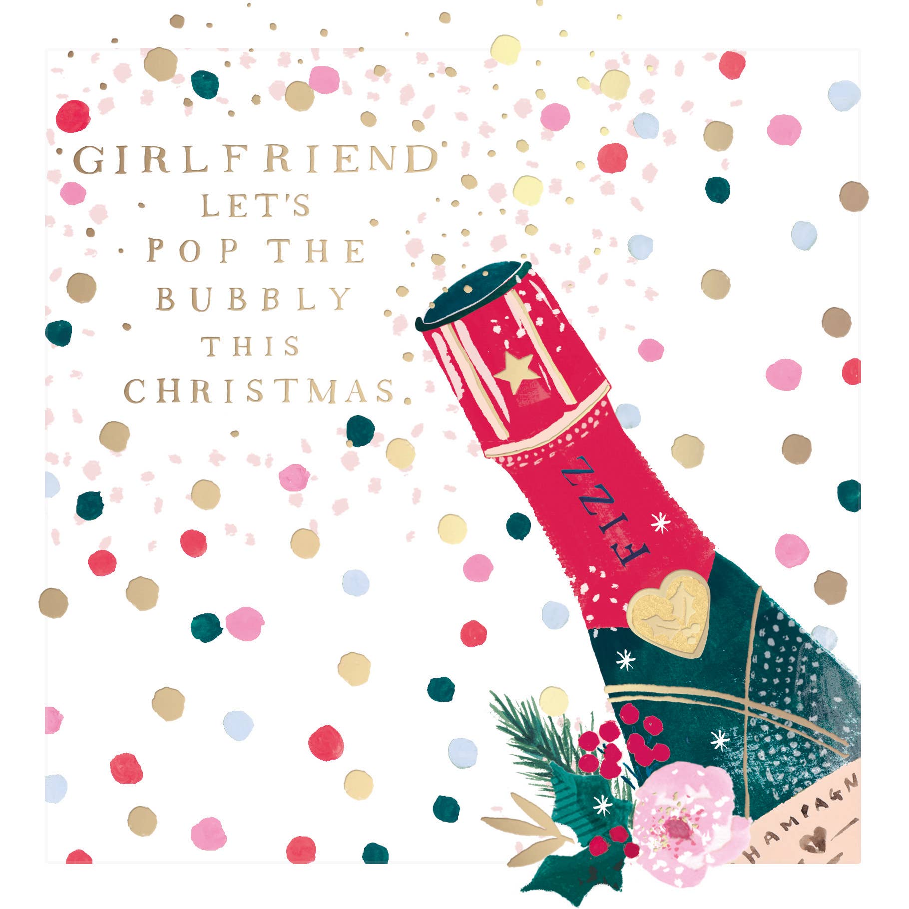 Hotchpotch - Girlfriend Oh! Dotty   Christmas Card Champagne