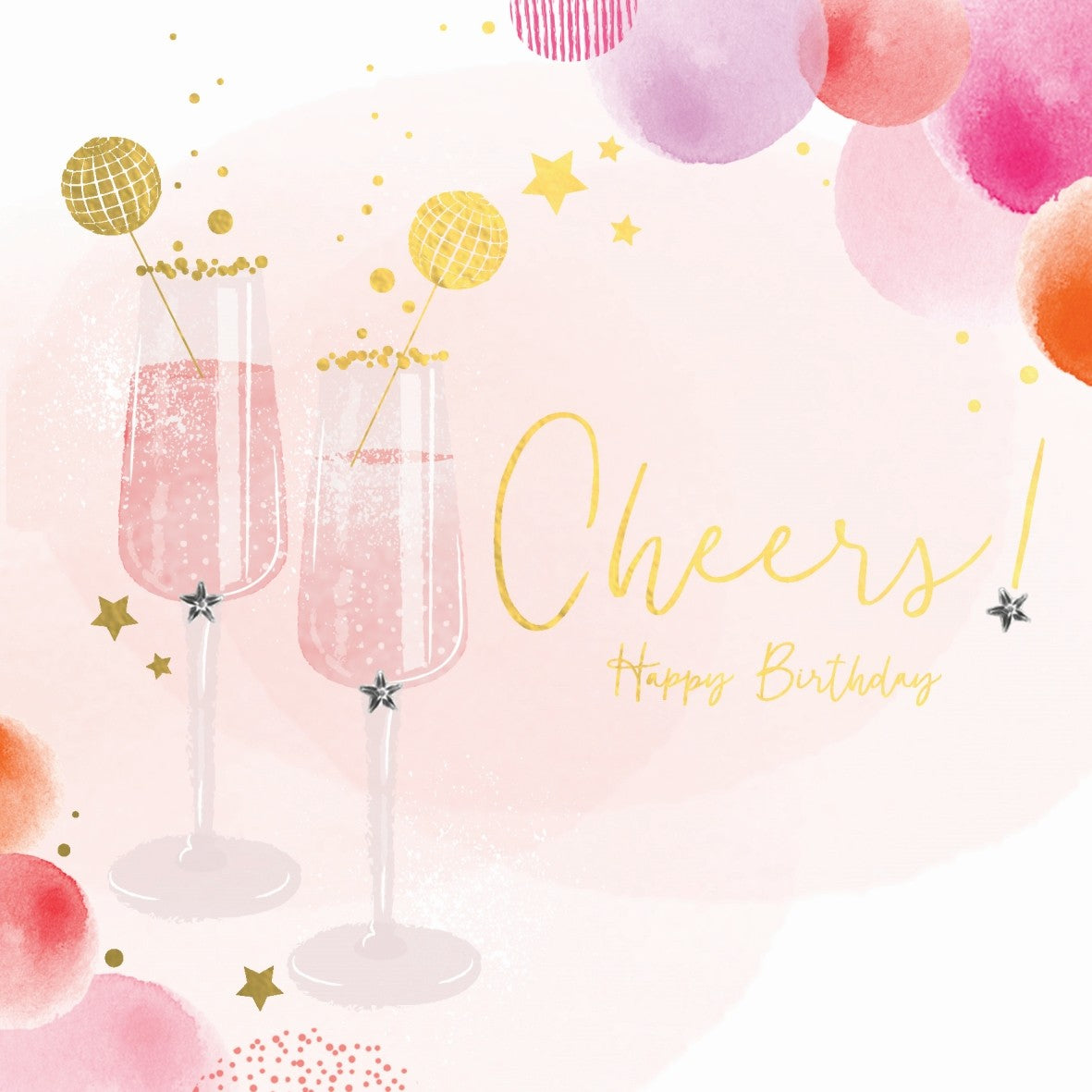 Candyfloss Cheers Happy Birthday Card
