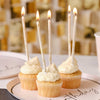 Ginger Ray Nude and Champagne Gold Tall Marble Birthday Cake Candles