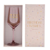 Confetti Wine Glass - Birthday Wishes