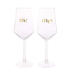 Confetti Mr & Mrs Set Of 2  Wine Glasses